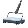 Carpet Sweeper Manual, Floor Sweeper with 300 ml Dustbin Capacity Easy to Empty, 6.7 inch Cleaning Width for Home Office Carpets Pet Hair Dust, Blue
