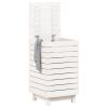 Laundry Basket White 17.3"x17.3"x29.9" Solid Wood Pine