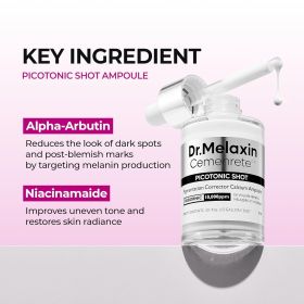 Dr.Melaxin Cemenrete Picotonic Shot Calcium Serum for Firming Density collagen serum Even Skin Tone & Skin Clarity Anti-aging Dark spot care 1.01 fl.o
