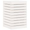 Laundry Basket White 17.3"x17.3"x26" Solid Wood Pine