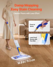 Spray Mop, with 3 Washable Pads for Dry and Wet Floor Cleaning and a 27oz Refillable Water Tank, Microfiber Dust Wet Mop & Twisted Cotton Dry Mop