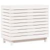 Laundry Basket White 34.8"x17.3"x29.9" Solid Wood Pine