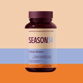 SEASON34 Menopause Urinary Support for Women 40+ | Urgency, Frequency & Hydration Balance | with D-Mannose & 48mg PAC Cranberry | Hormone-Free