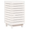 Laundry Basket White 17.3"x17.3"x29.9" Solid Wood Pine
