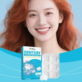 Oralhoe Denture Cleaning Effervescent Tablets Clean Corner Impurities, Maintain Comfortable Wearing, Dental Hygiene Care